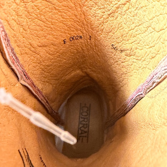 HTF CORRAL Teens Maroon Embroidered Western Cowboy Boots Bird Floral Sz. 3 - Picture 5 of 6